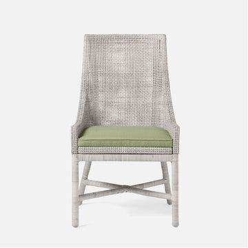 Made Goods Isla Woven Rattan Dining Chair in Arno Fabric
