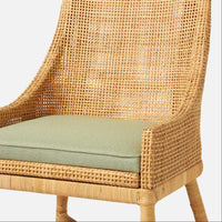 Made Goods Isla Woven Rattan Dining Chair in Alsek Fabric