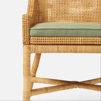 Made Goods Isla Woven Rattan Dining Chair in Arno Fabric