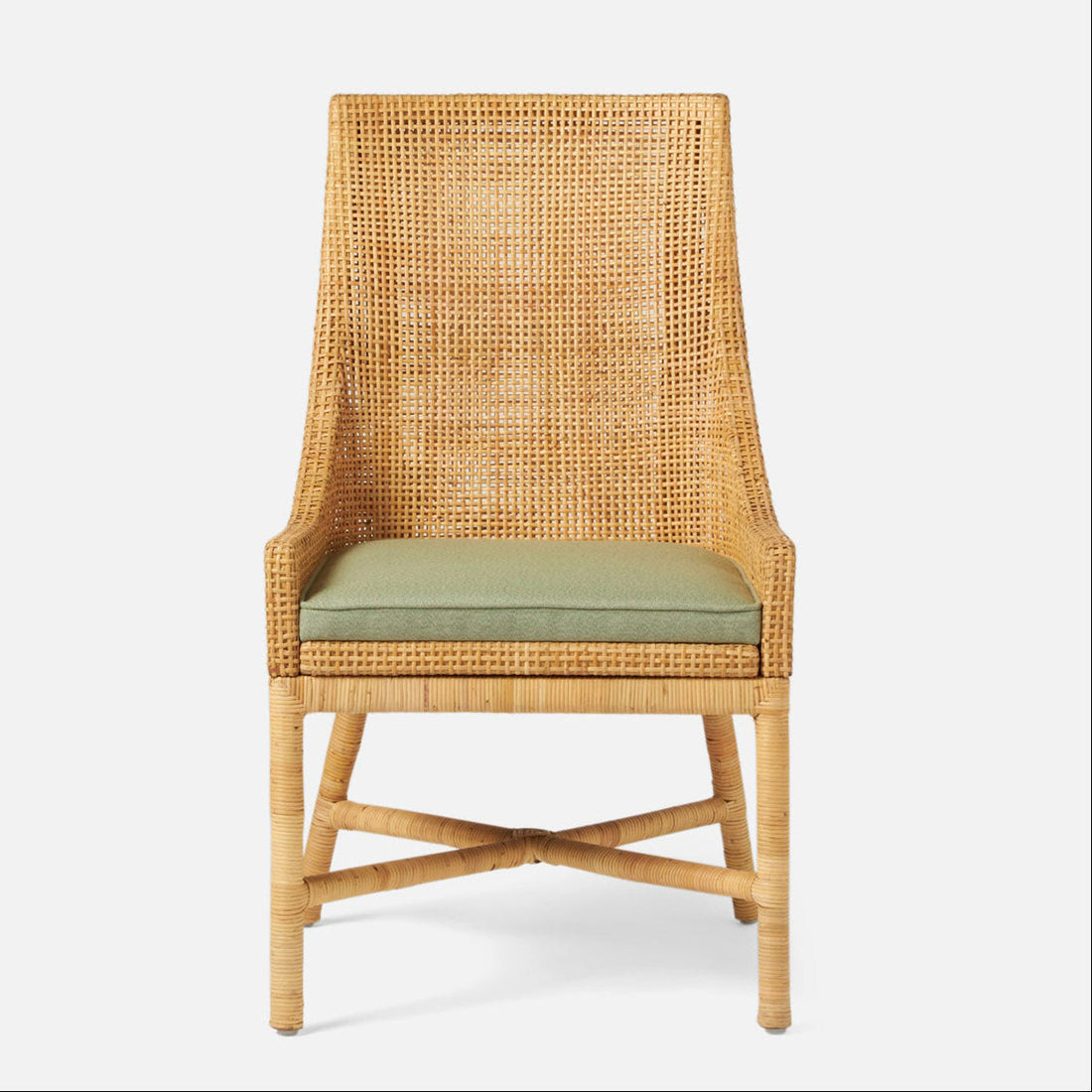 Made Goods Isla Woven Rattan Dining Chair in Mondego Cotton Jute