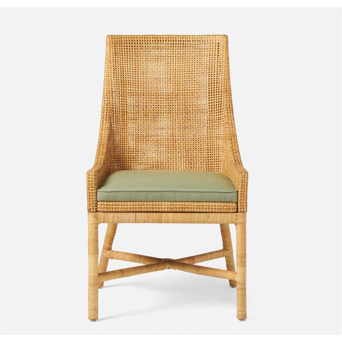Made Goods Isla Woven Rattan Dining Chair in Lambro Boucle