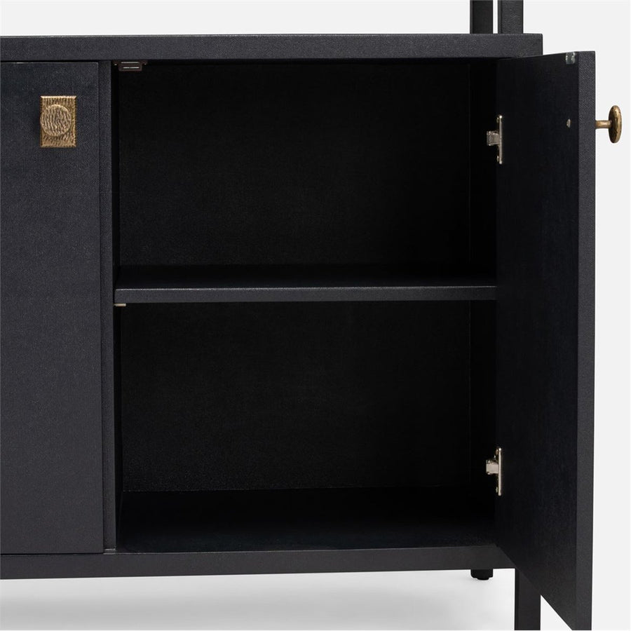 Made Goods Jake Faux Belgian Linen Bookcase with Hutch
