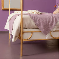 Made Goods Janelle Scalloped Iron Canopy Bed in Volta Fabric