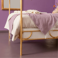 Made Goods Janelle Smooth Iron Bed in Ivondro Woven Raffia