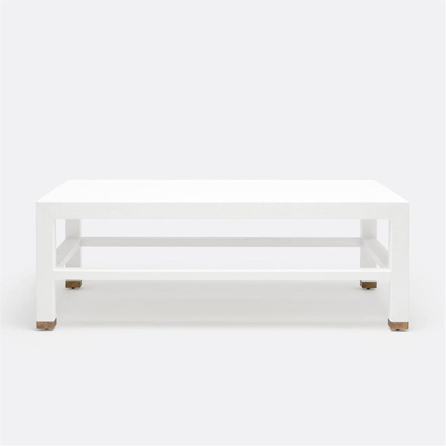 Made Goods Jarin 52-Inch Rectangle Faux Belgian Linen Coffee Table