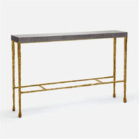 Made Goods Jovan Console Table in Beige Crystal Stone