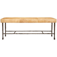 Made Goods Jovan Double Bench in Hair-On-Hide