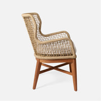 Made Goods Kalidas Wingback Outdoor Dining Chair in Volta Fabric