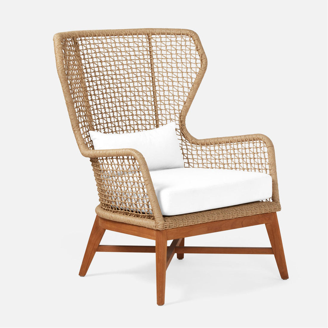 Made Goods Kalidas Wingback Outdoor Lounge Chair in Alsek Fabric