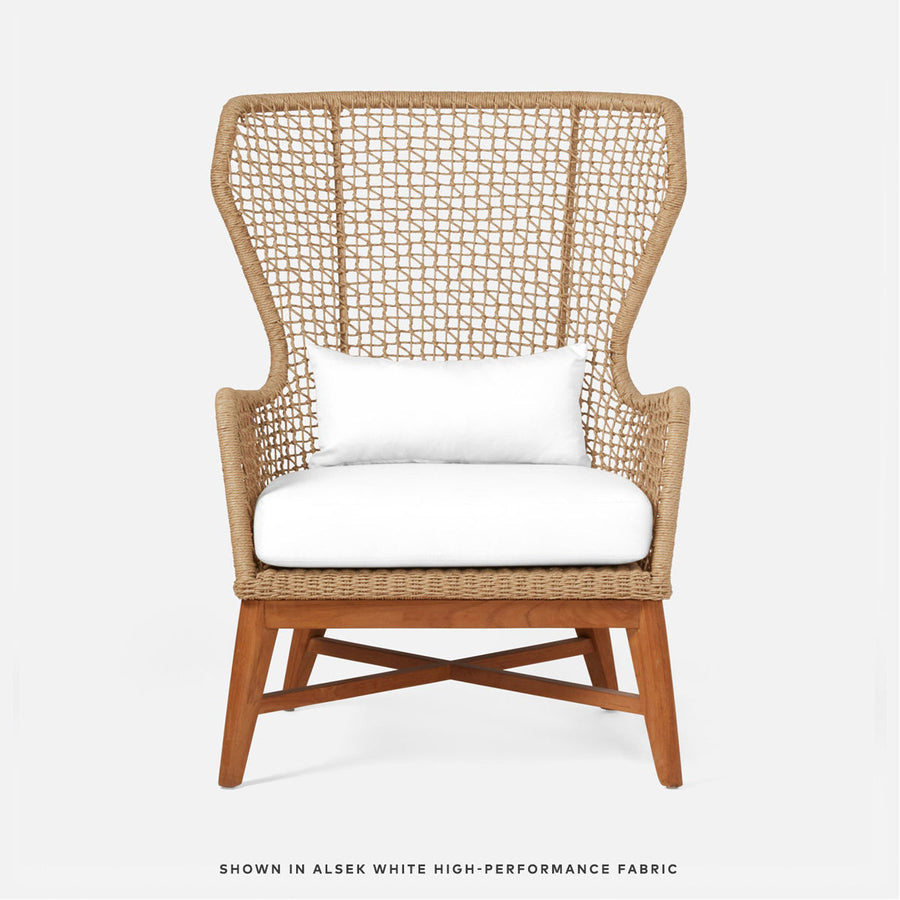 Made Goods Kalidas Wingback Outdoor Lounge Chair in Alsek Fabric