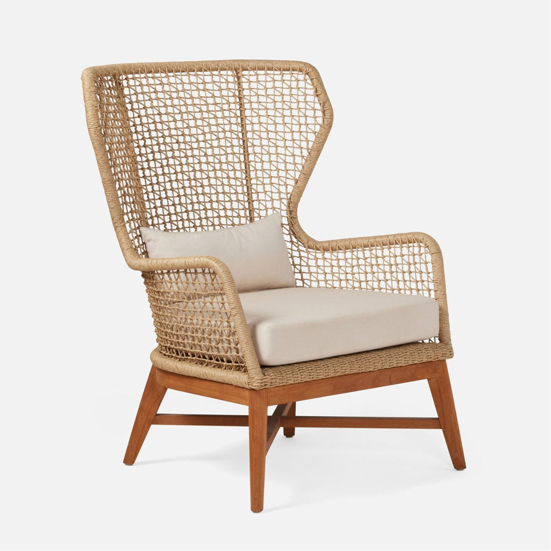 Made Goods Kalidas Wingback Outdoor Lounge Chair in Volta Fabric