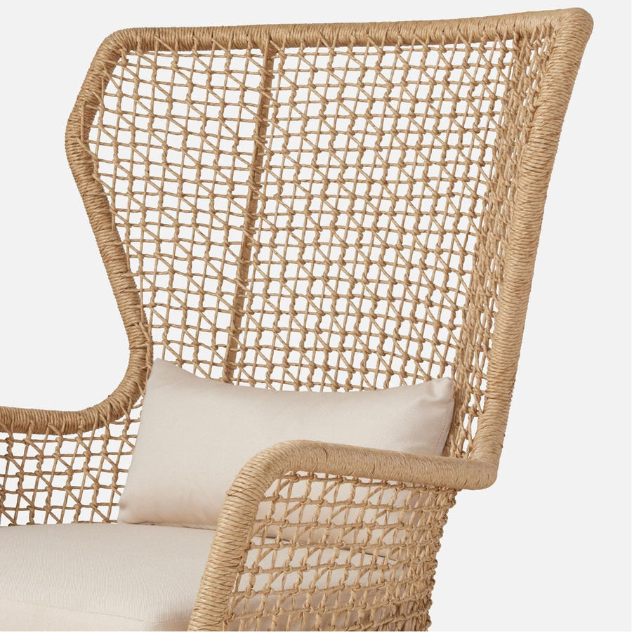 Made Goods Kalidas Wingback Outdoor Lounge Chair in Volta Fabric