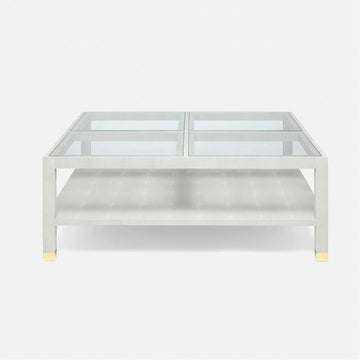 Made Goods Lafeu Square Coffee Table in Blanc Realistic Faux Shagreen