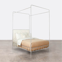 Made Goods Laken Iron Canopy Bed in Klein Rayon/Cotton