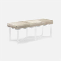 Made Goods Lex Clear Acrylic Double Bench in Severn Distressed Canvas