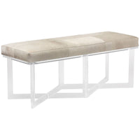 Made Goods Lex Clear Acrylic Double Bench in Hair-On-Hide