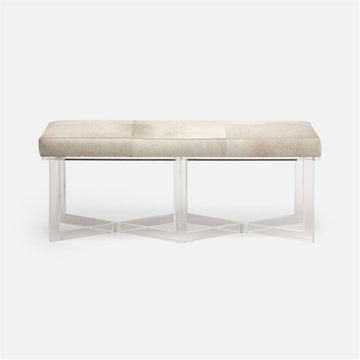 Made Goods Lex Clear Acrylic Double Bench in Liard Cotton Velvet
