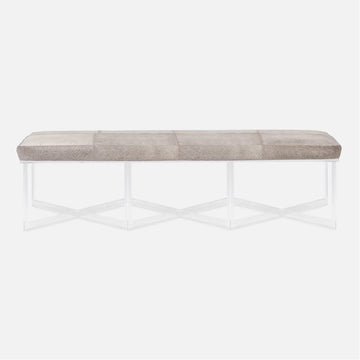 Made Goods Lex Clear Acrylic Triple Bench in Clyde Fabric