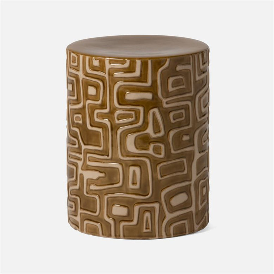 Made Goods Loman Graphic Patterned Ceramic Outdoor Stool