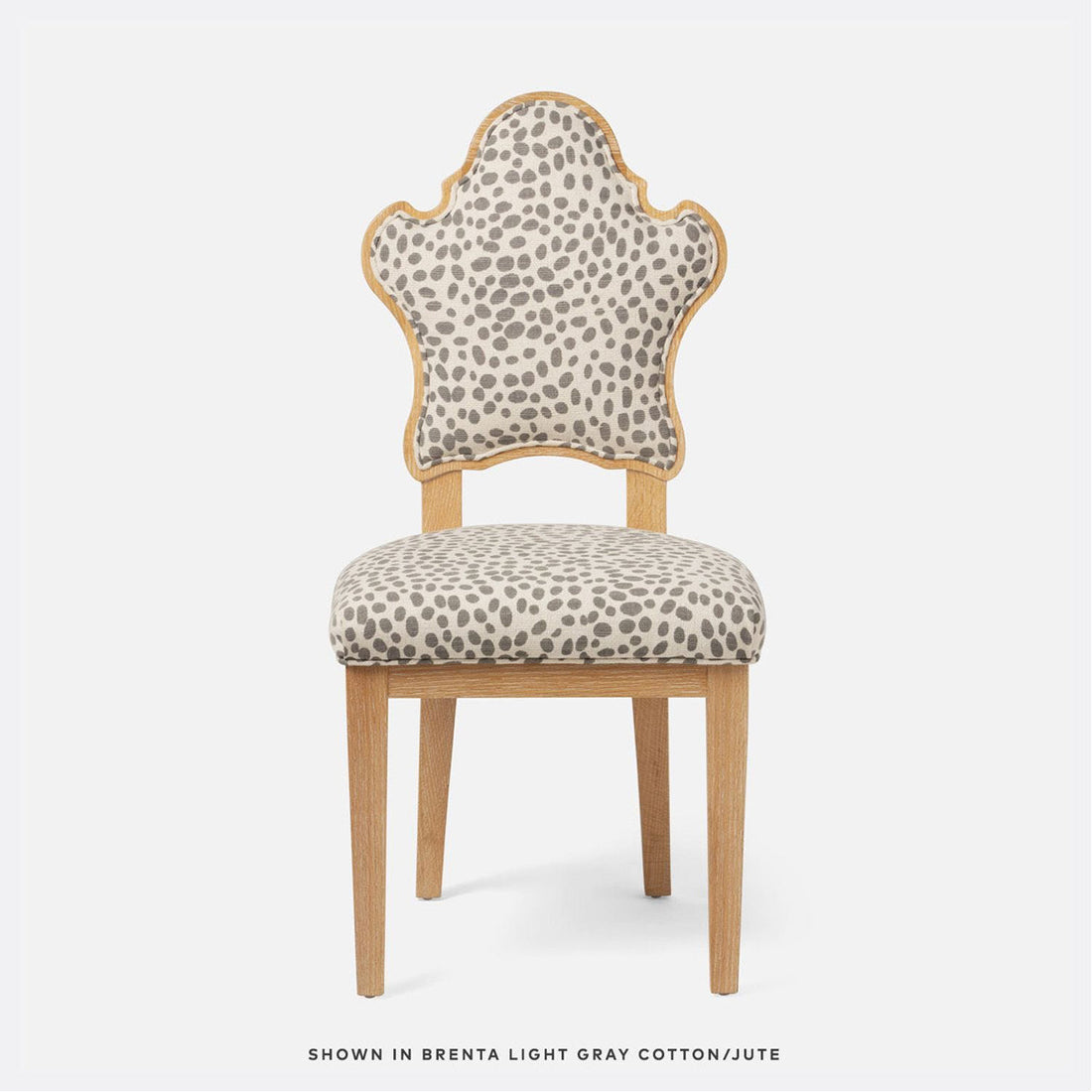 Made Goods Madisen Ornate Back Dining Chair in Mondego Cotton Jute