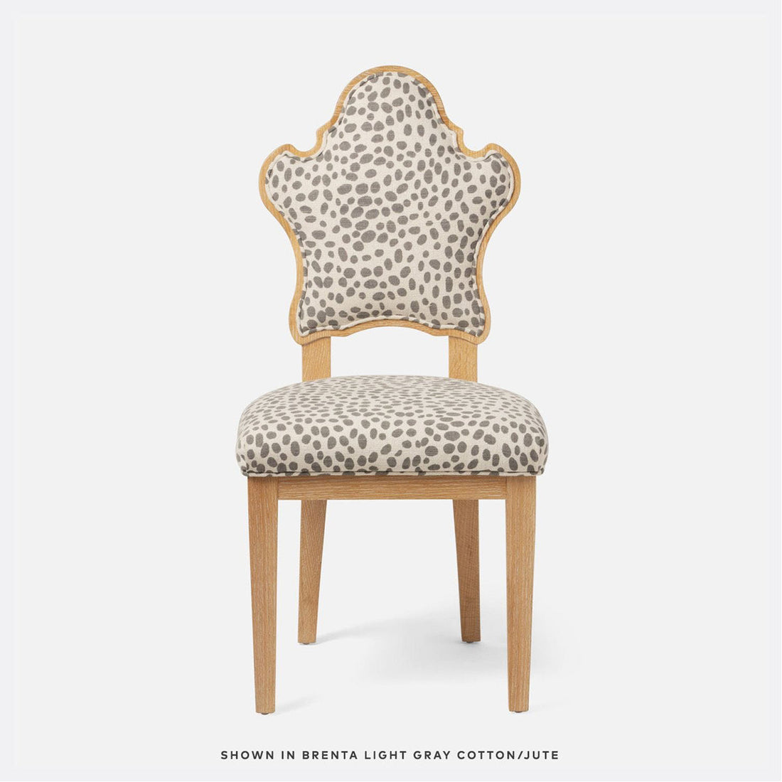 Made Goods Madisen Ornate Back Dining Chair in Rhone Leather