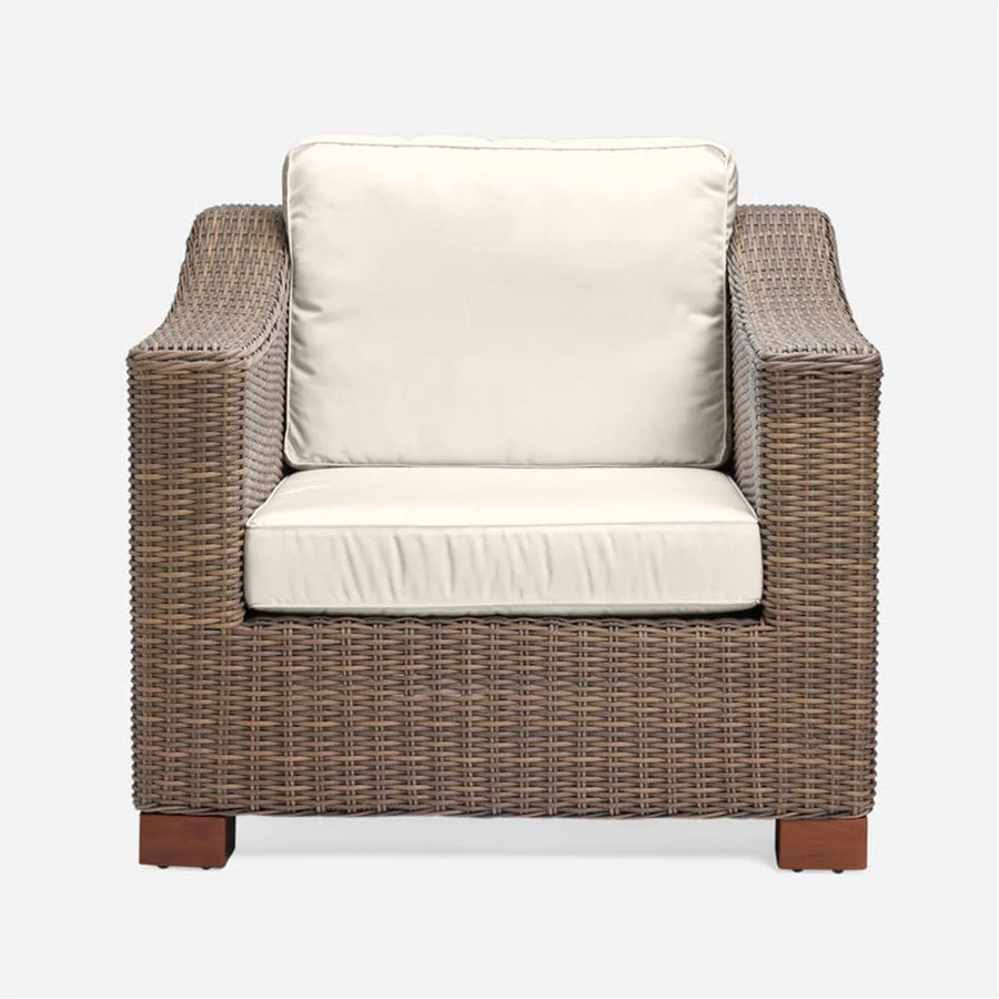 Made Goods Marina Faux Wicker Outdoor Lounge Chair in Clyde Fabric