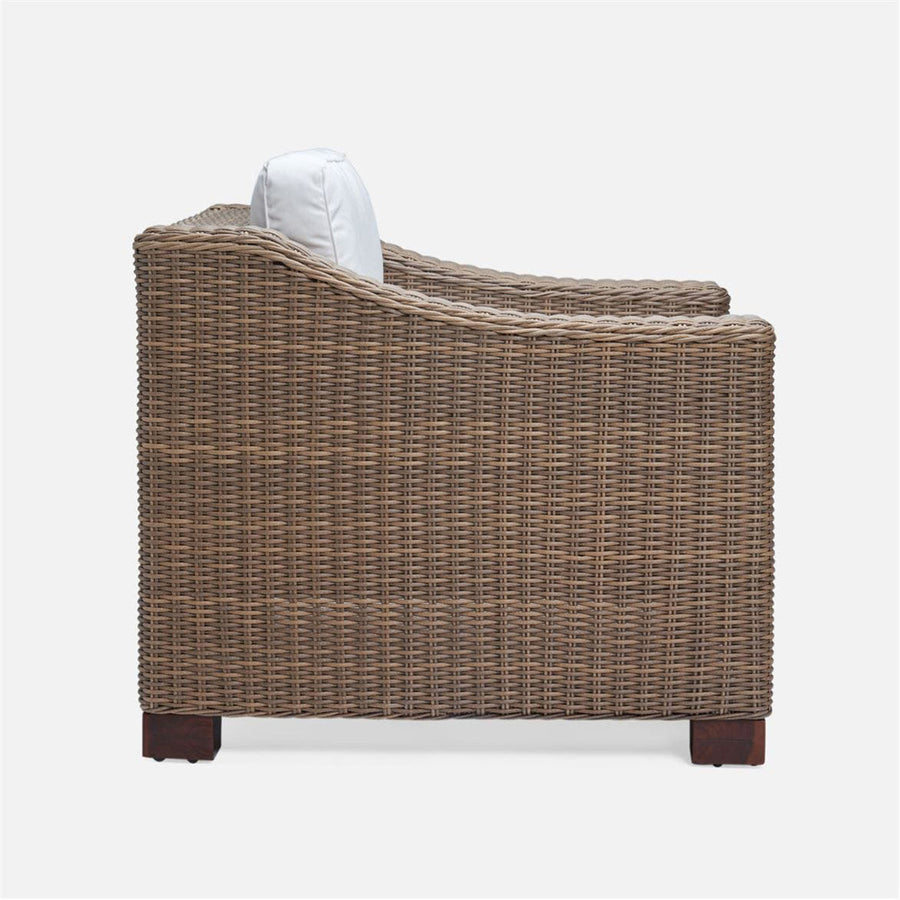 Made Goods Marina Faux Wicker Outdoor Lounge Chair in Havel Velvet