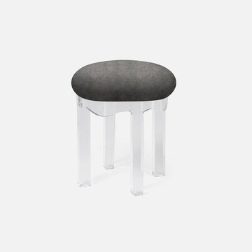 Made Goods Marston Upholstered Round Single Bench in Rhone Leather