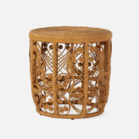 Made Goods Maybelle Barrel-Style Side Table in Curlicue Wicker