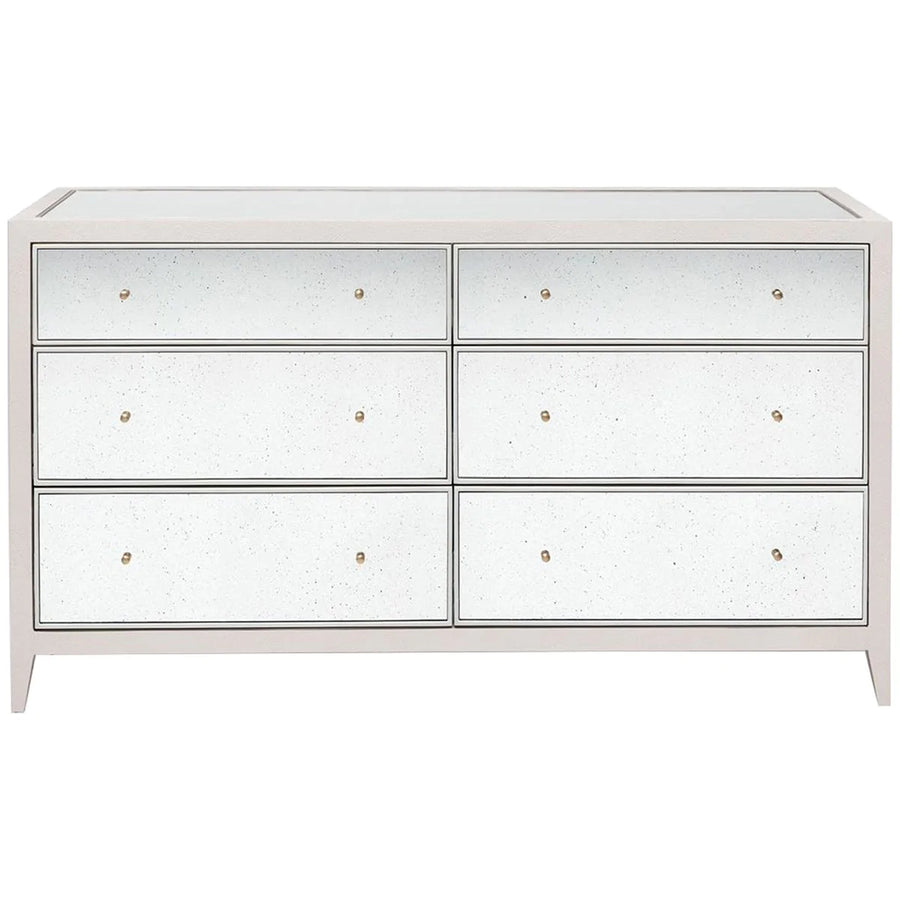 Made Goods Mia Mirrored 6-Drawer Dresser in Faux Shagreen