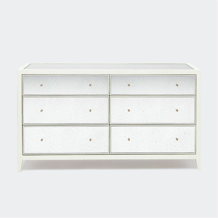 Made Goods Mia Mirrored 6-Drawer Dresser in Faux Shagreen