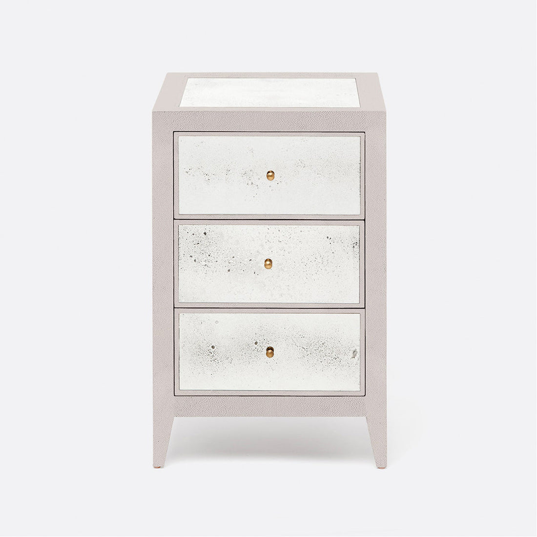 Made Goods Mia Mirrored Single Nightstand in Faux Shagreen