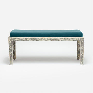 Made Goods Miranda Inlaid Bone Double Bench in Clyde Fabric