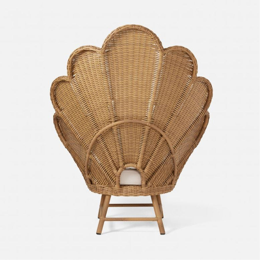 Made Goods Nima Scalloped Peacock Outdoor Lounge Chair in Garonne