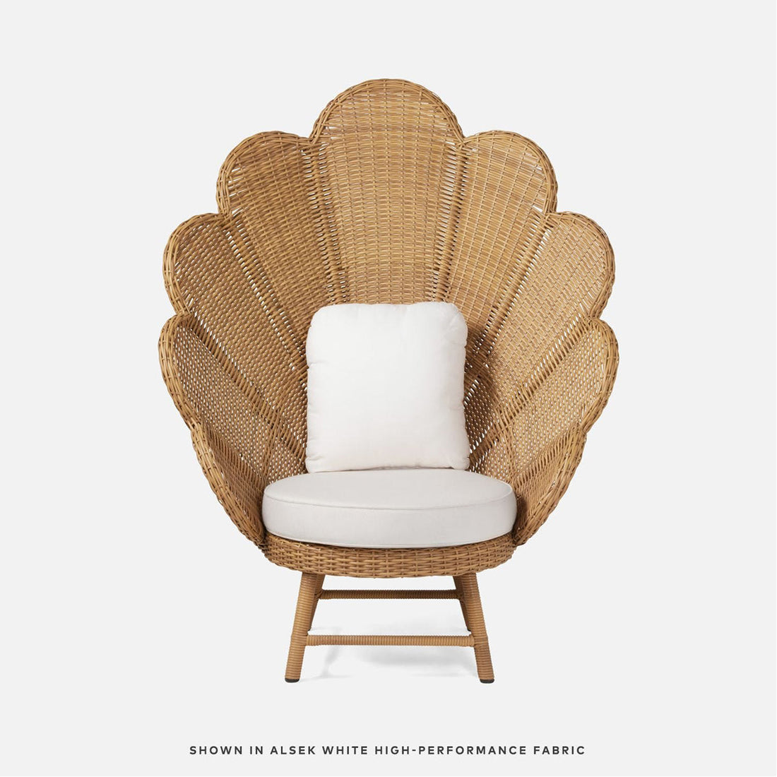 Made Goods Nima Scalloped Peacock Outdoor Lounge Chair in Garonne