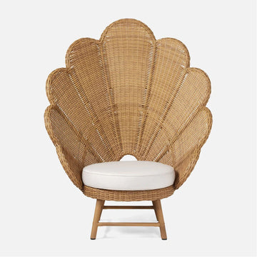 Made Goods Nima Scalloped Peacock Outdoor Lounge Chair in Pagua Fabric