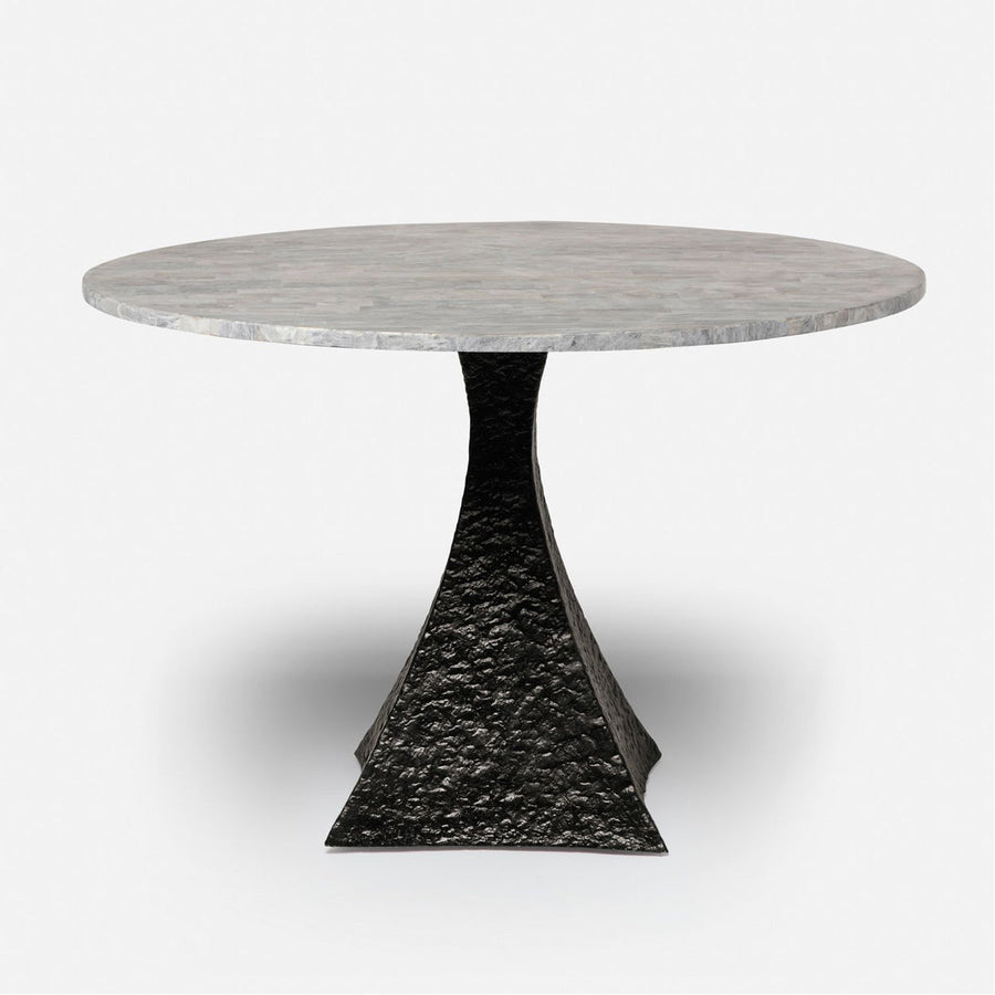 Made Goods Noor Round Metal Dining Table in Stone Top