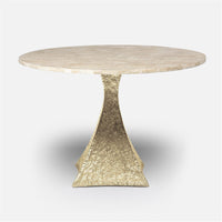 Made Goods Noor Round Metal Dining Table in Stone Top