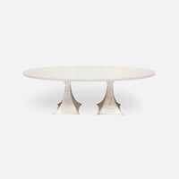 Made Goods Noor Oval Double Base Dining Table in Vintage Faux Shagreen