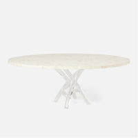 Made Goods Oswell Dining Table in Zinc Metal
