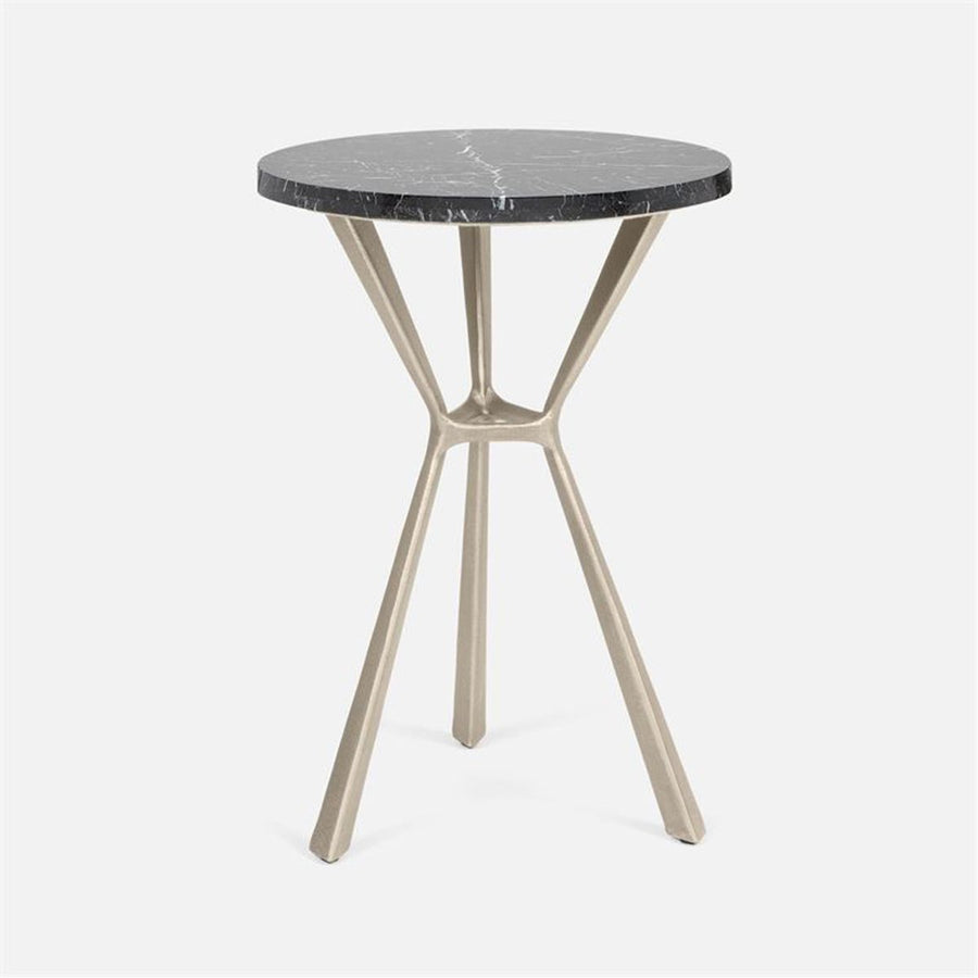 Made Goods Paislee Iron Tripod Table in Marble