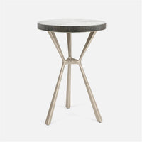 Made Goods Paislee Iron Tripod Table in Faux Shagreen