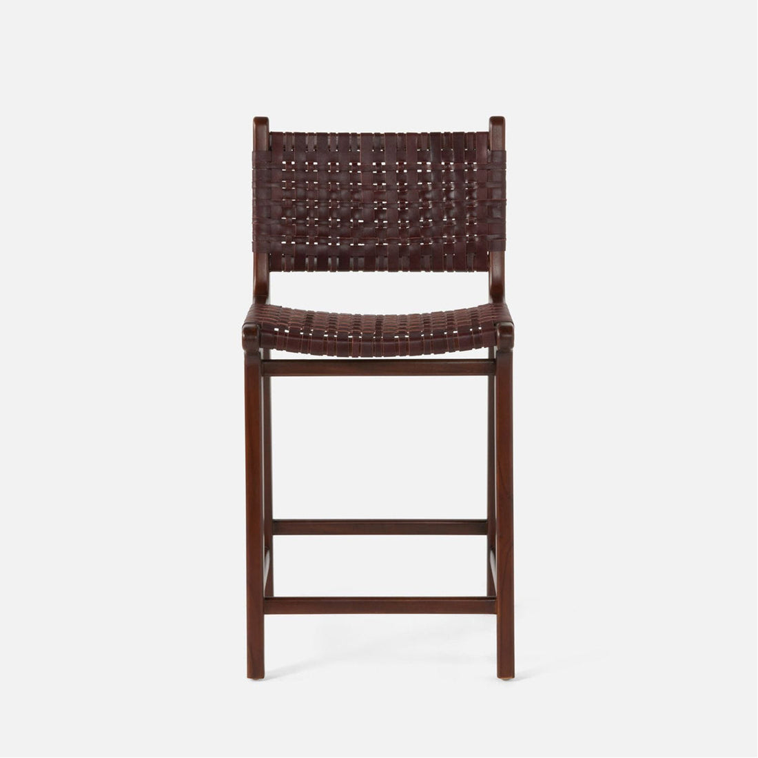 Made Goods Percy Full-Grain Leather Counter Stool with Back