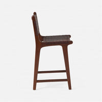Made Goods Percy Full-Grain Leather Counter Stool with Back