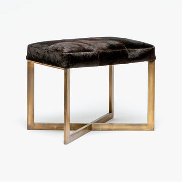 Made Goods Roger Cowhide Single Bench in Clyde Fabric