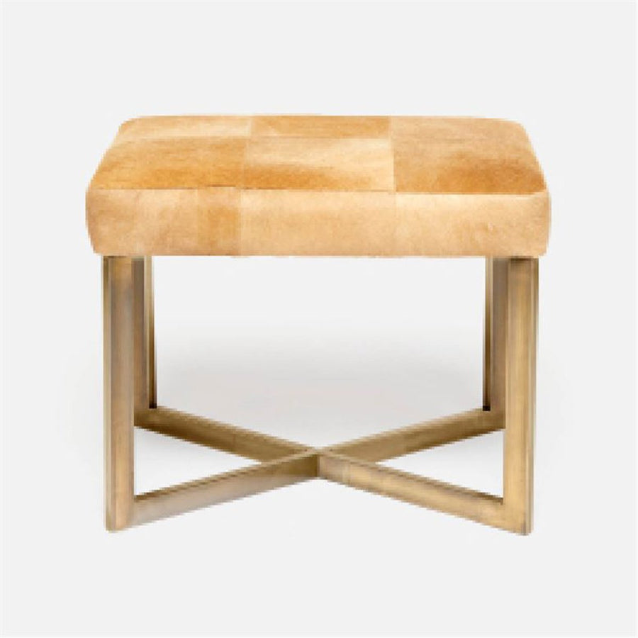 Made Goods Roger Cowhide Single Bench in Aras Mohair