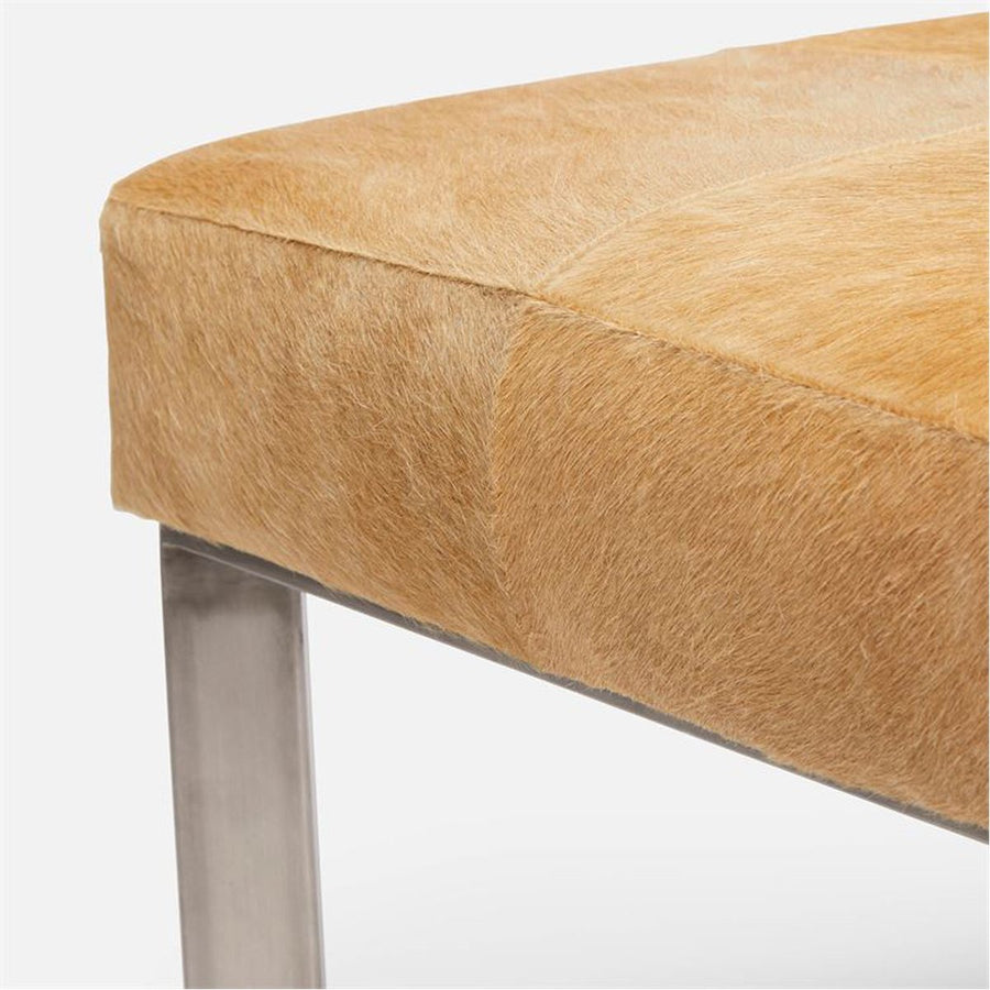 Made Goods Roger Cowhide Single Bench in Arno Fabric