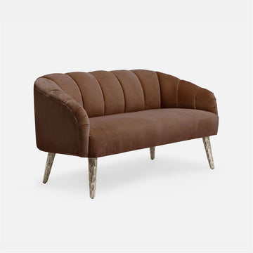 Made Goods Rooney Upholstered Shell 54-Inch Sofette in Garonne Leather