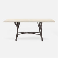 Made Goods Royce Rectangular Dining Table in Faux Horn Top