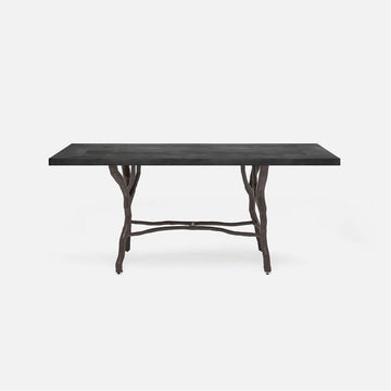 Made Goods Royce Abstract Branch Rectangular  Dining Table in Zinc Metal Top